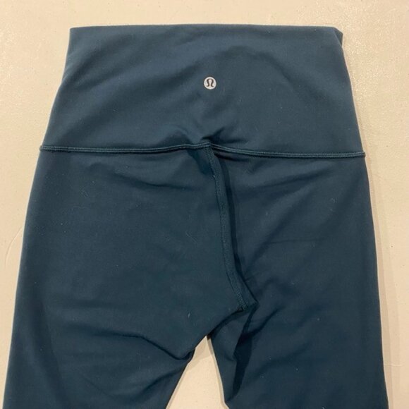 LULULEMON Wunder Under Tech Mesh Leggings 6 Teal Sheer Cutout Athleisure HR Yoga - Picture 3 of 12